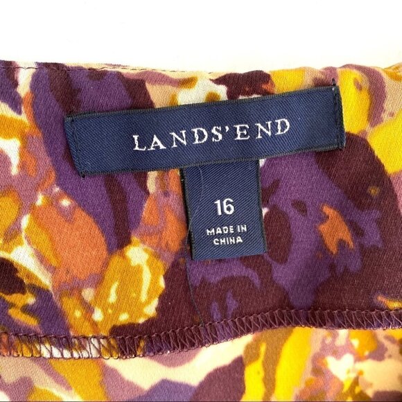 Lands  End floral print midi dress with ruffle - Picture 7 of 8